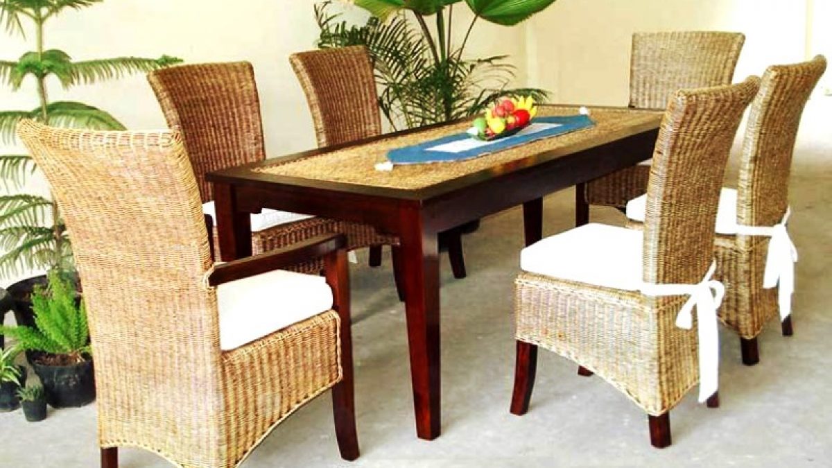 New Tropical Dining Set Dining Room Furniture Sets Rattan Dining Sets Manufacture Asia Furniture